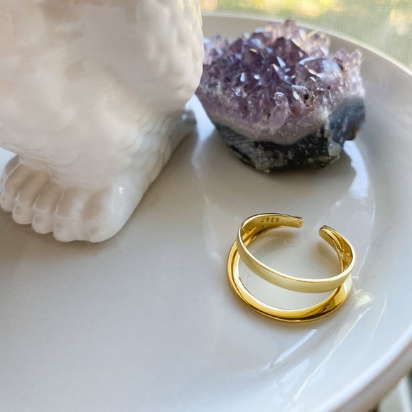 Double Take 18K Gold-Plated Ring - Picture 1 of 4